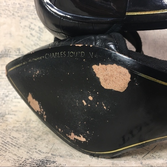 Charles Jourdan Paris Raven Ankle Strap Black Pump - Picture 9 of 15